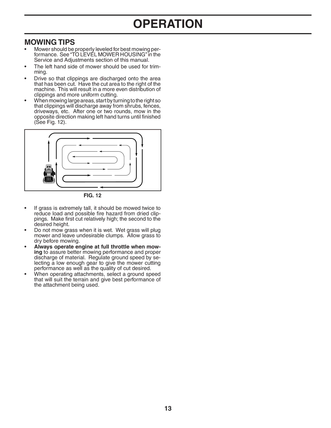 Husqvarna YTH 2448 T owner manual Mowing Tips 