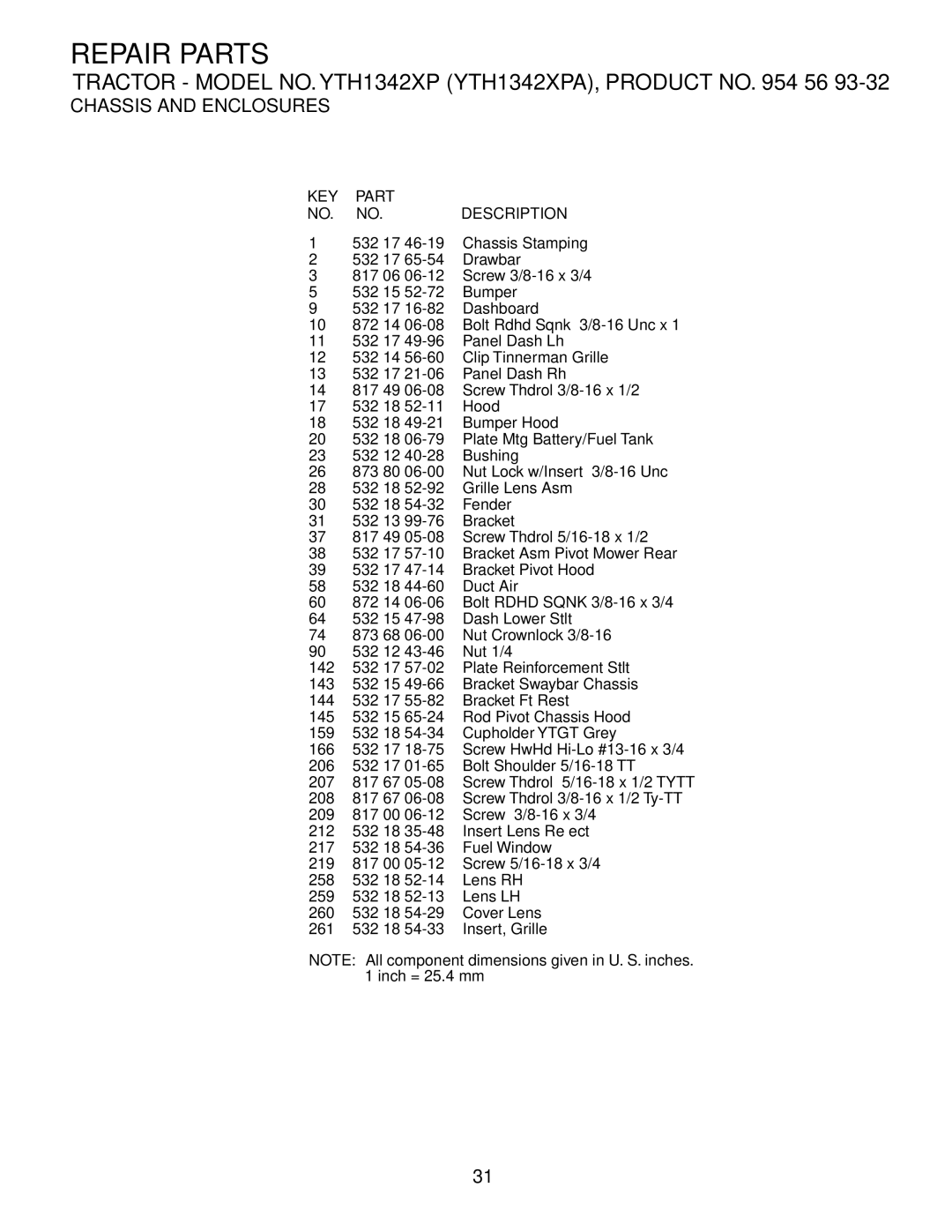 Husqvarna YTH1342XP owner manual 532 18 