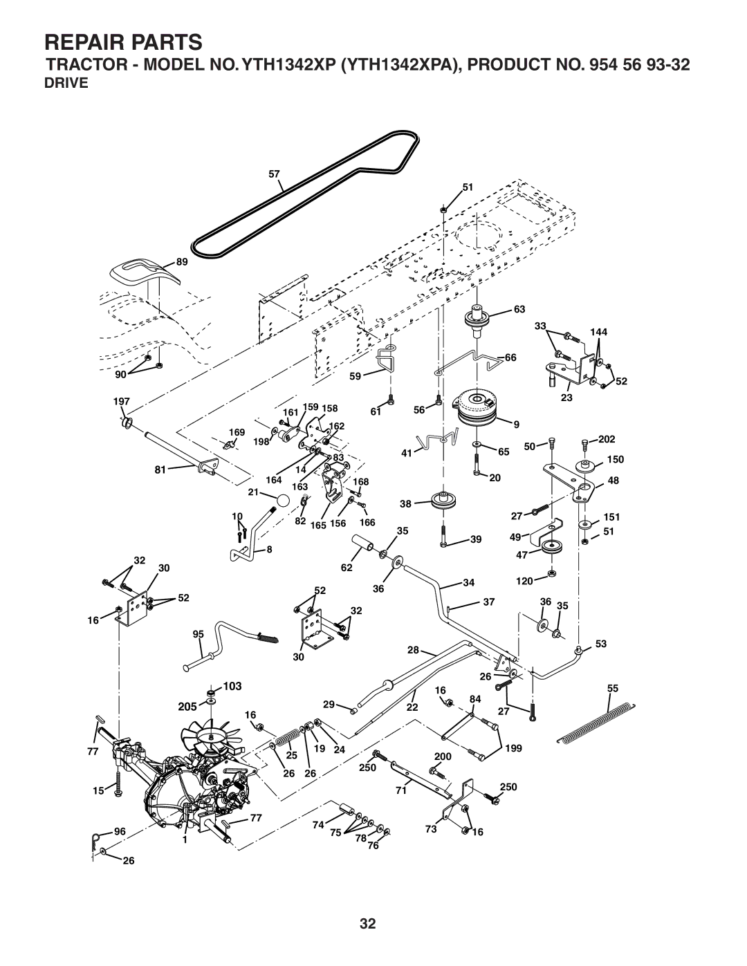 Husqvarna YTH1342XP owner manual Drive 