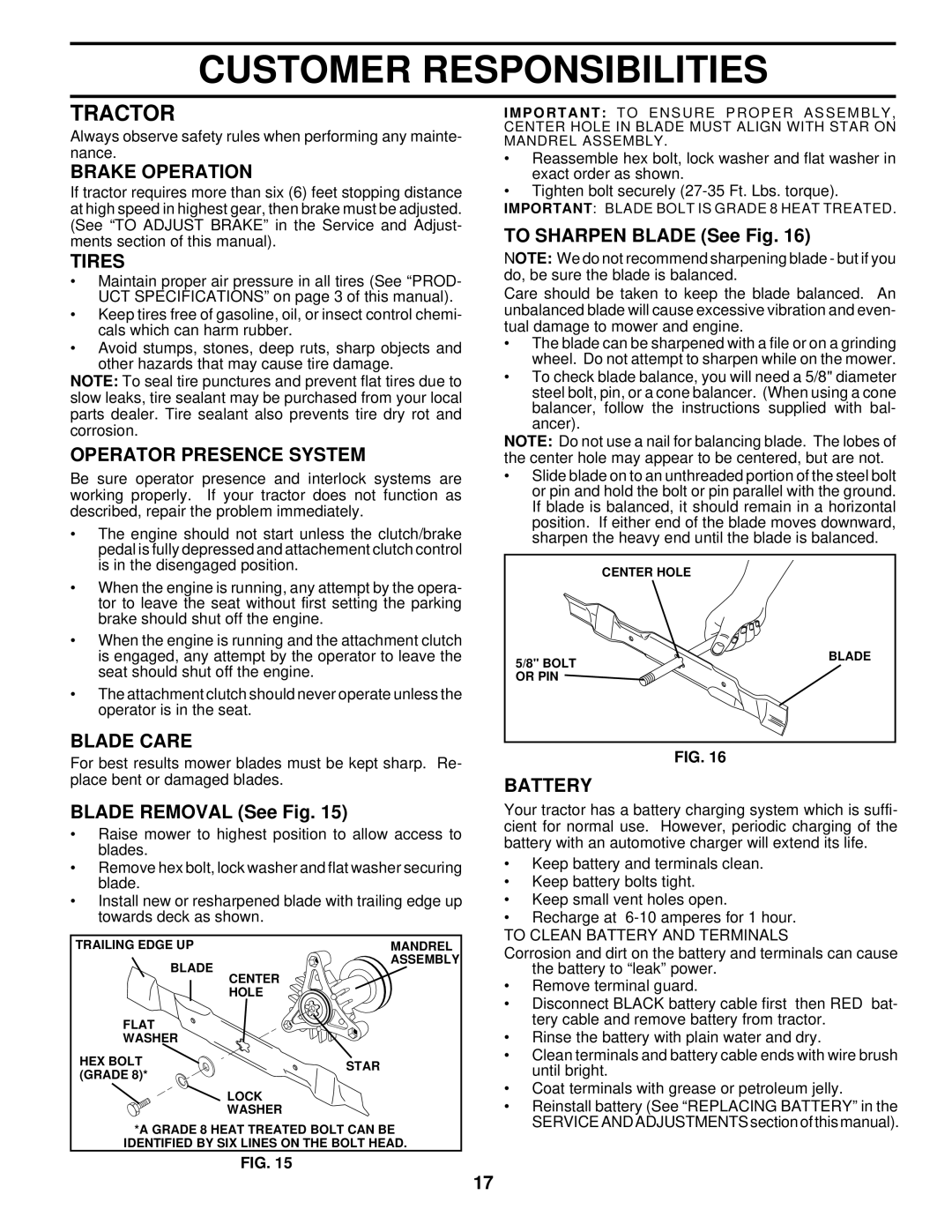 Husqvarna YTH145 owner manual Tractor 