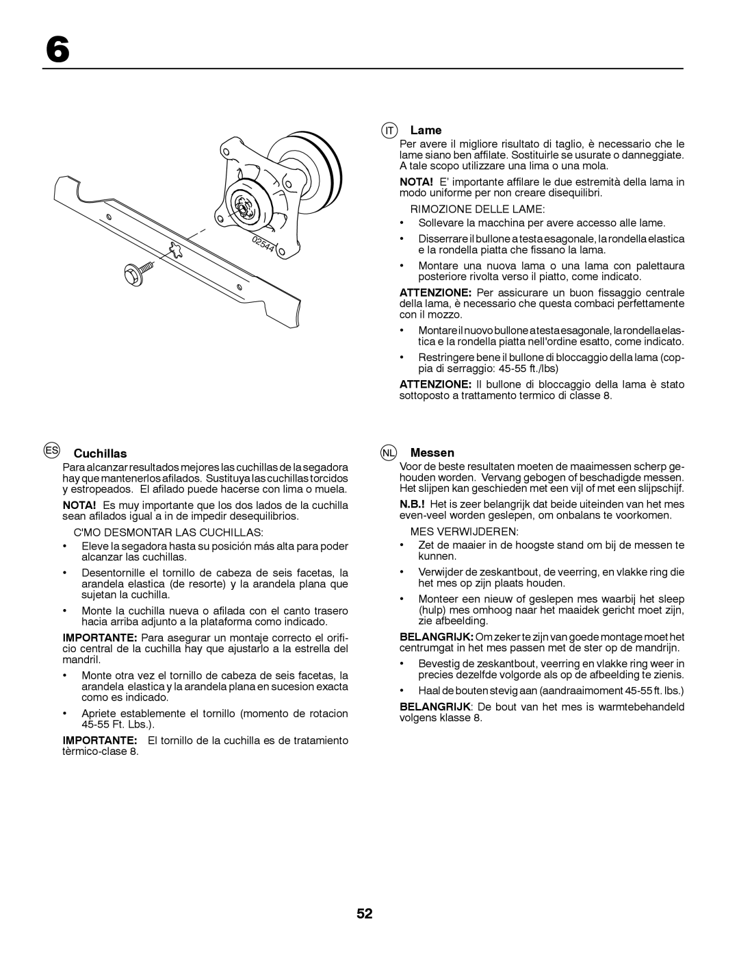 Husqvarna YTH150TWIN instruction manual Cuchillas, Lame, Messen 