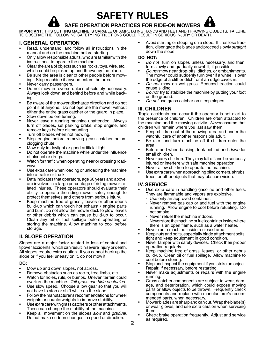 Husqvarna YTH1542XP owner manual Safety Rules 