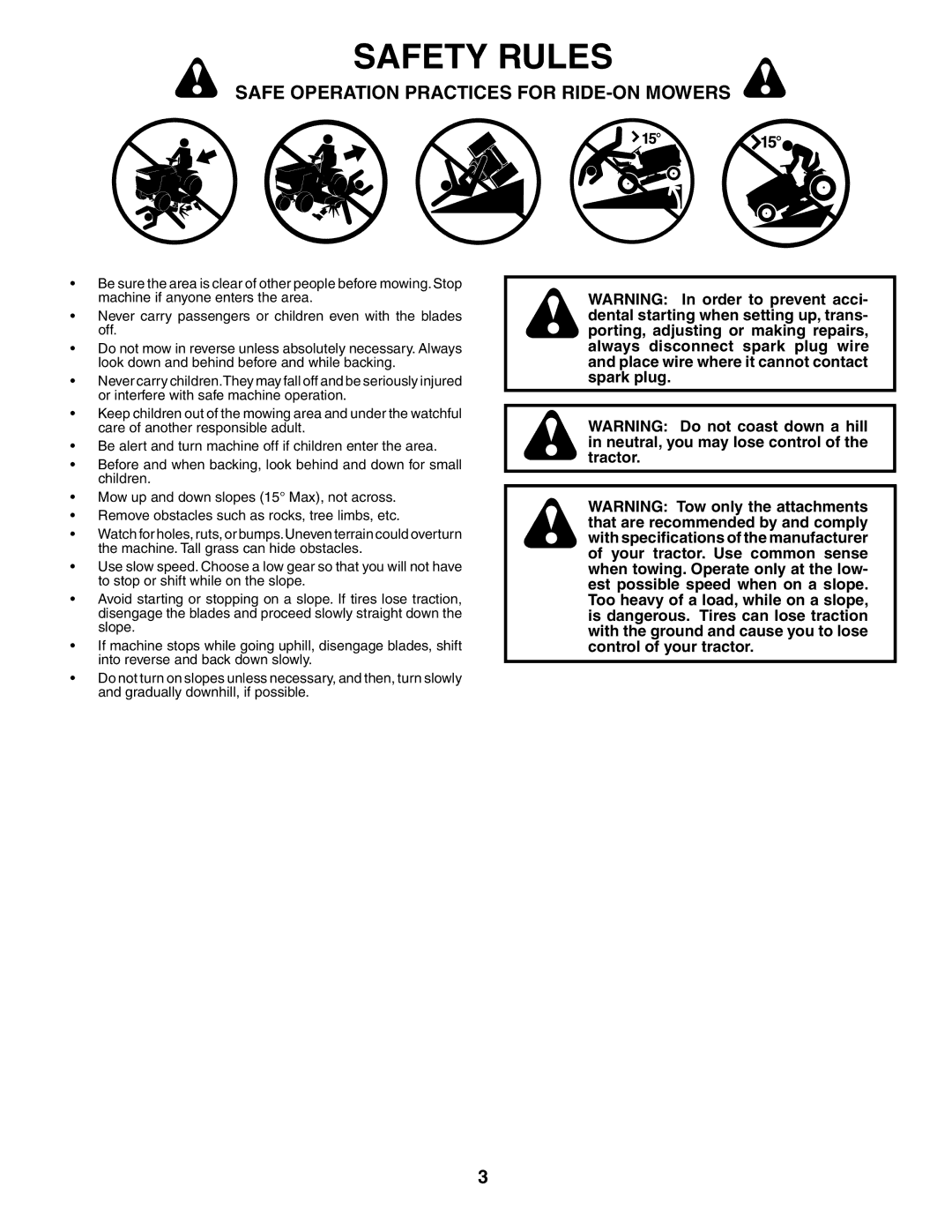 Husqvarna YTH1542XP owner manual Safety Rules 