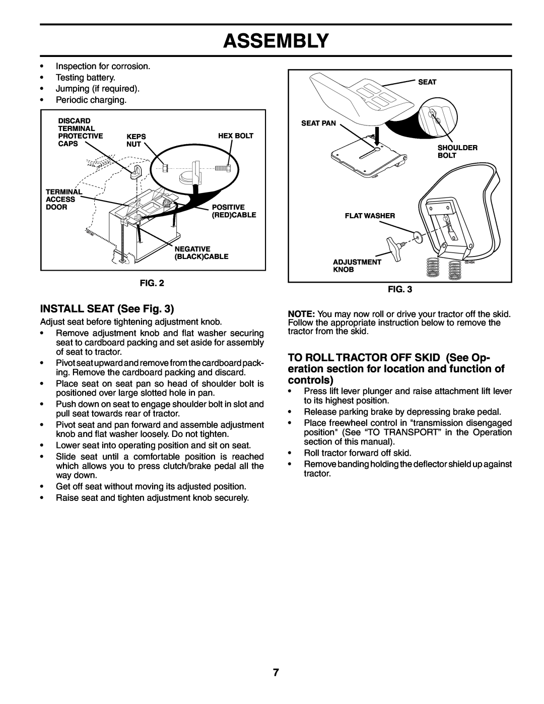 Husqvarna YTH1542XP owner manual INSTALL SEAT See Fig, Assembly 