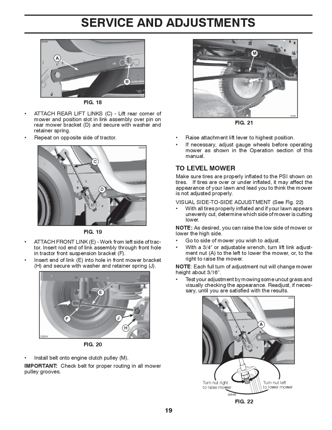 Husqvarna YTH1542XPT owner manual To Level Mower 