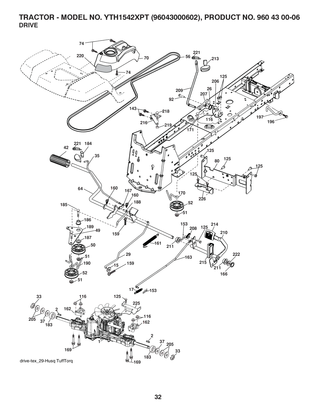 Husqvarna YTH1542XPT owner manual Drive 