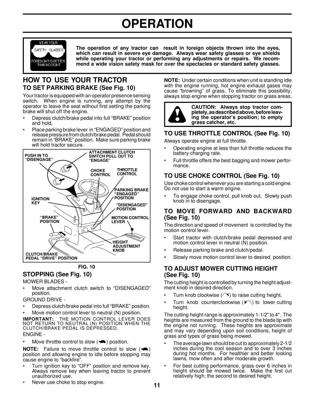 Husqvarna YTH180 owner manual HOW to USE Your Tractor 