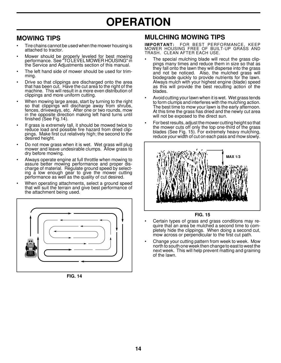 Husqvarna YTH180 owner manual Mulching Mowing Tips 