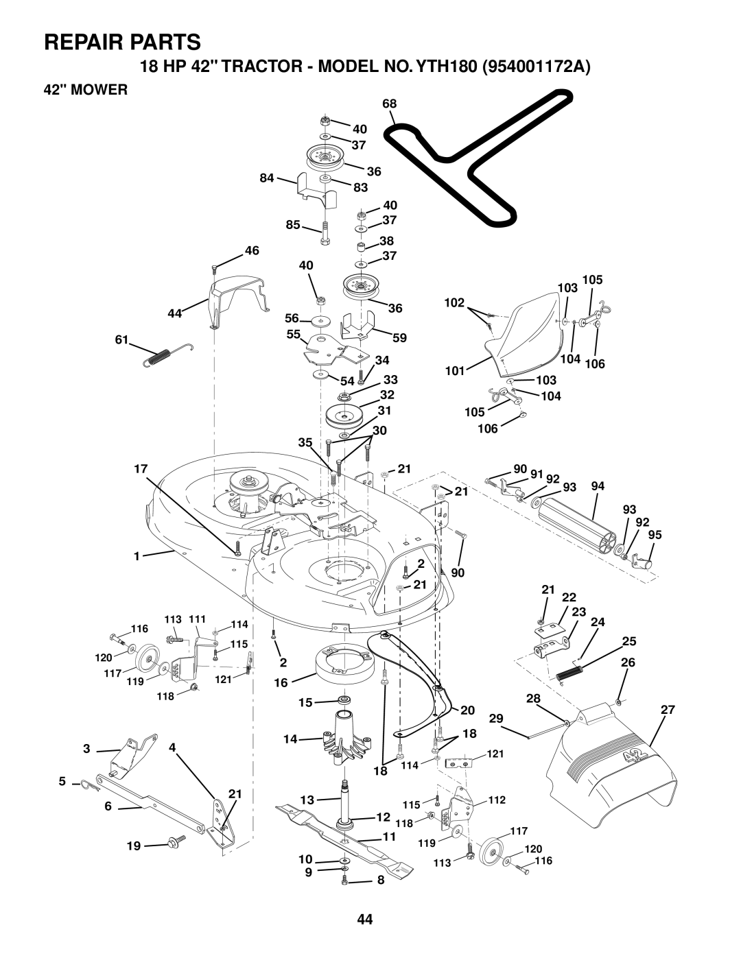 Husqvarna YTH180 owner manual Mower 