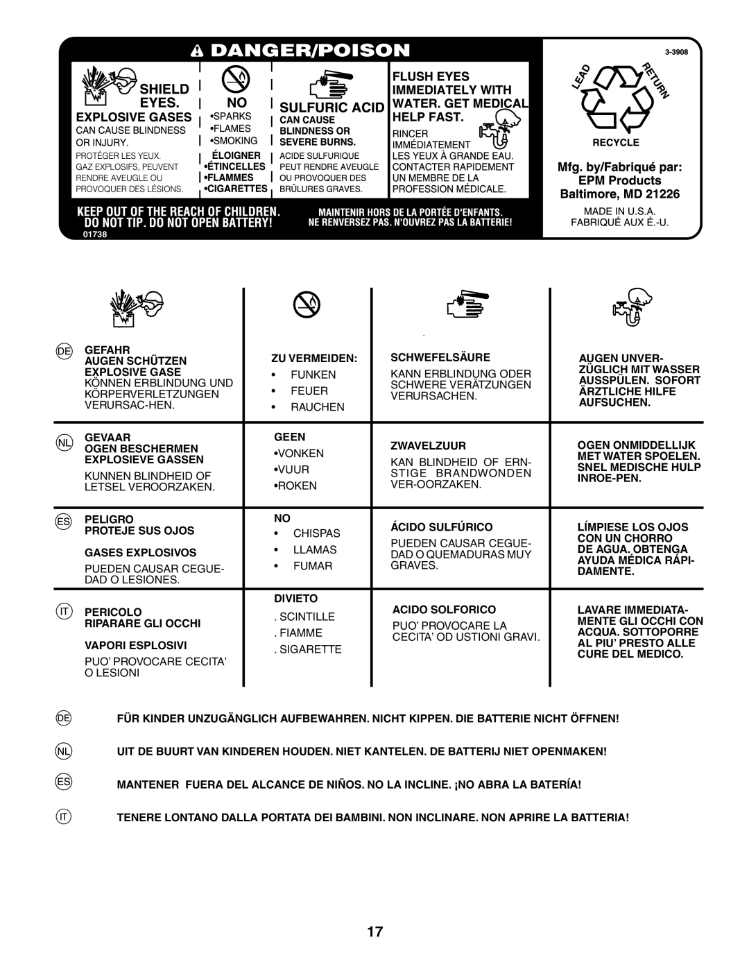 Husqvarna YTH180XP instruction manual 01738 