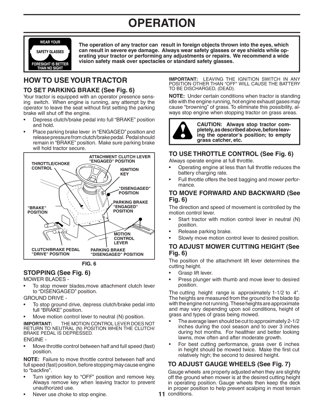 Husqvarna YTH1842 owner manual HOW to USE Your Tractor 