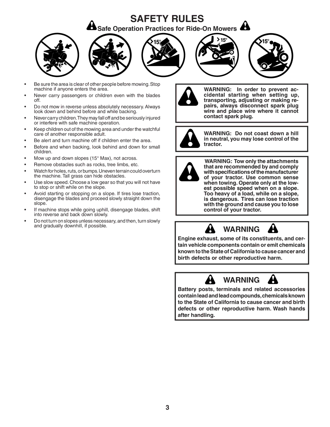 Husqvarna YTH1842 owner manual Safety Rules 