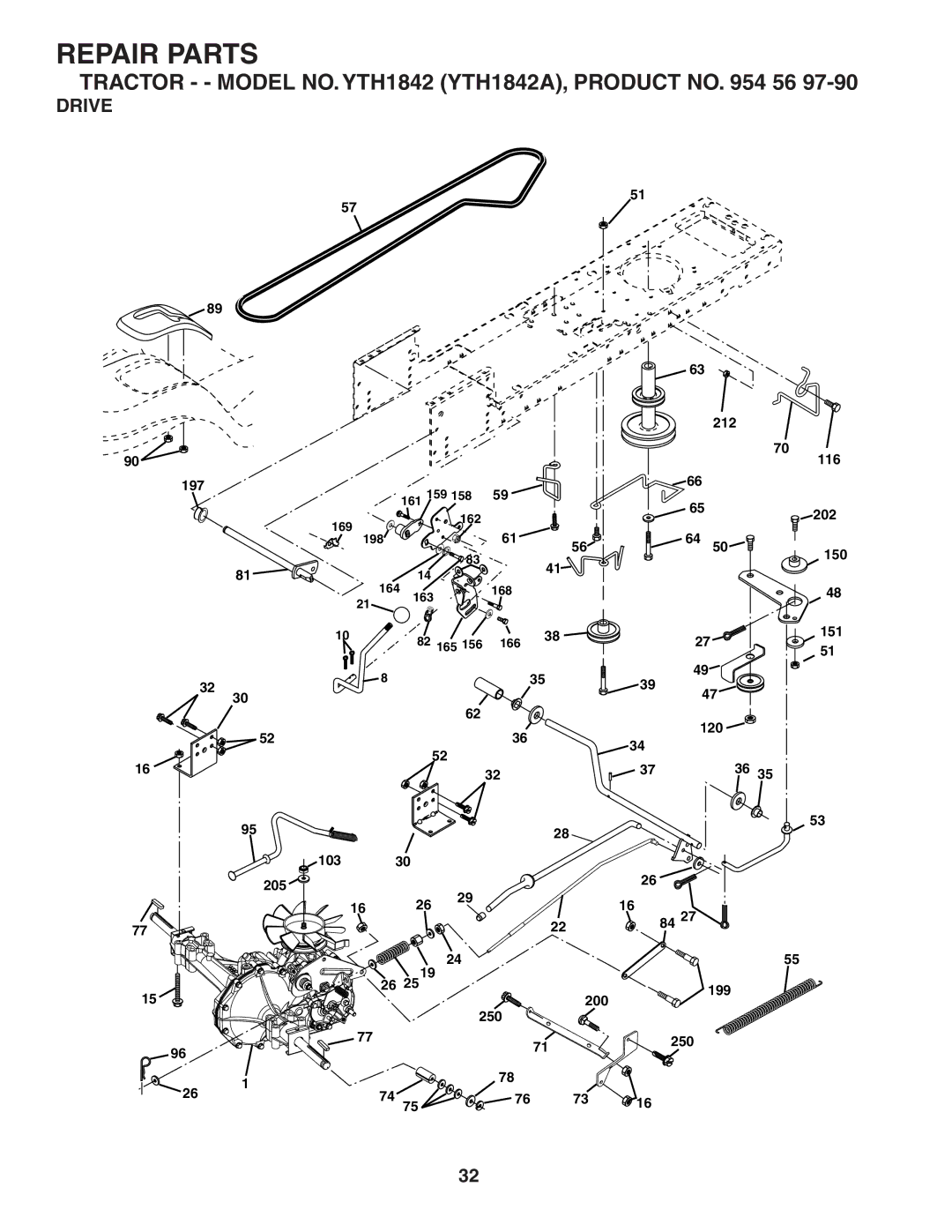 Husqvarna YTH1842 owner manual Drive 