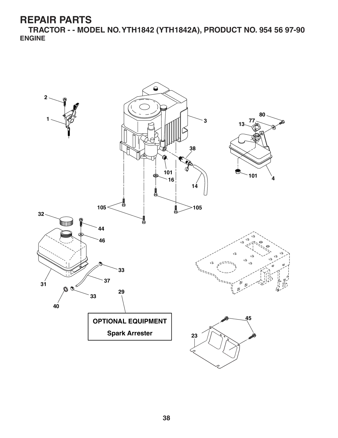 Husqvarna YTH1842 owner manual Engine 