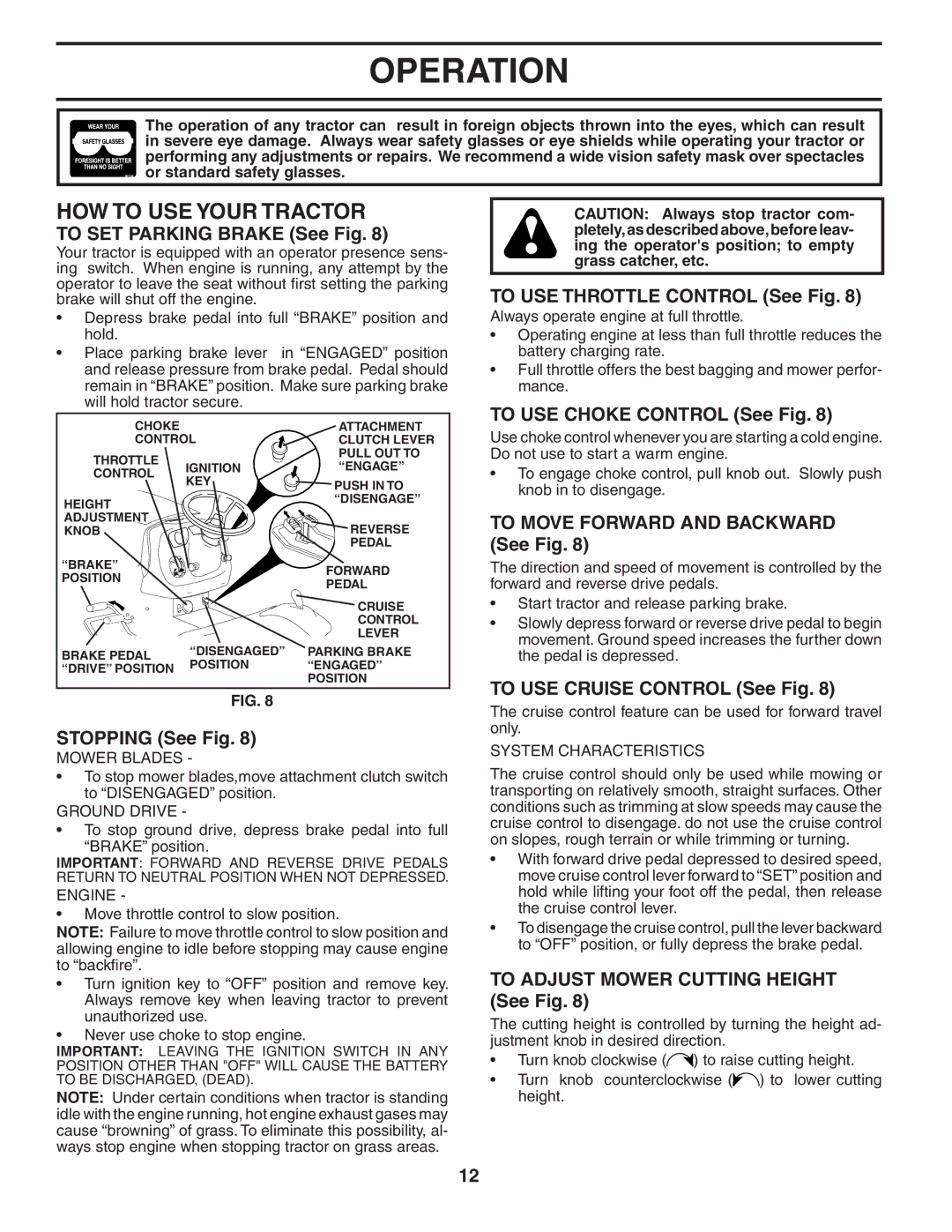 Husqvarna YTH1848XP owner manual HOW to USE Your Tractor 