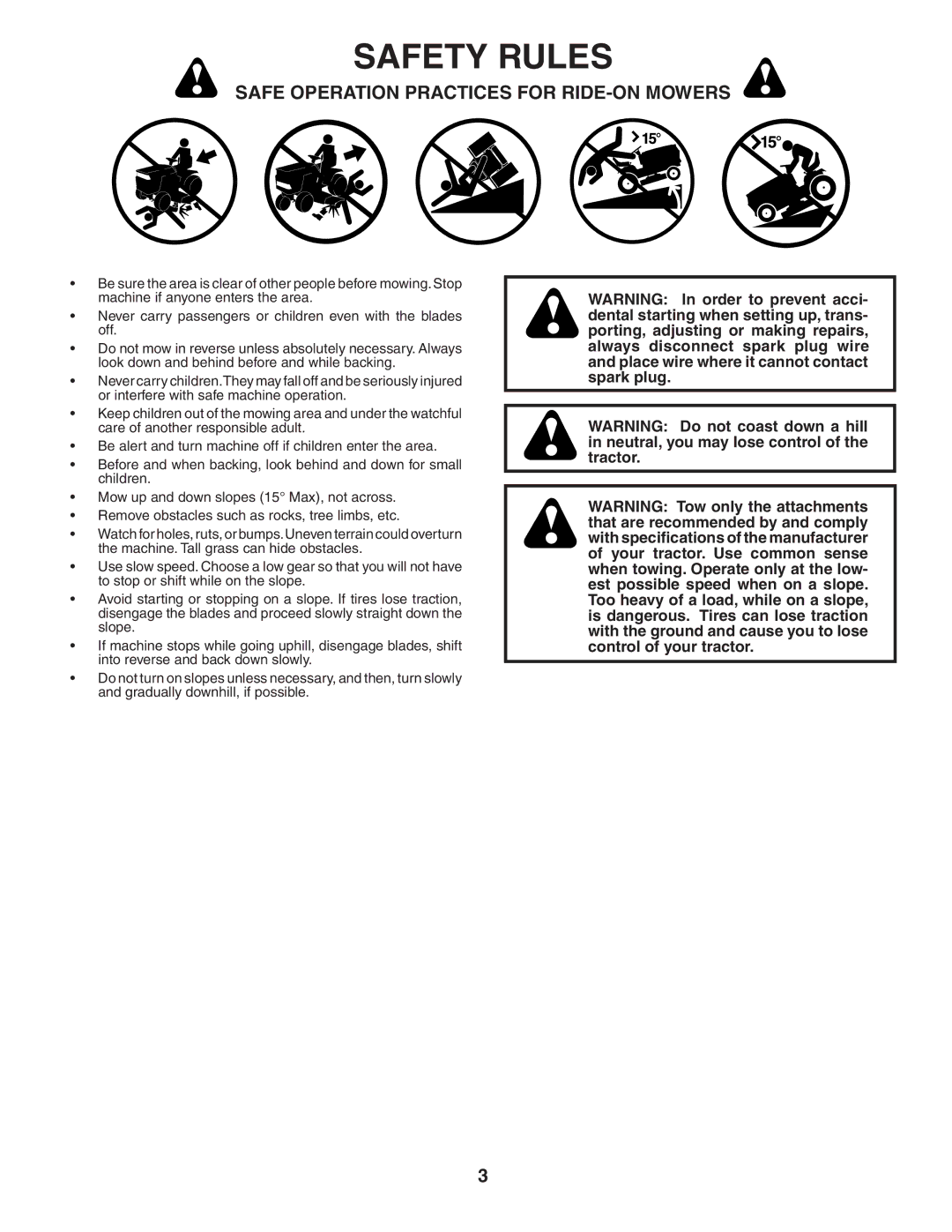 Husqvarna YTH1848XP owner manual Safety Rules 