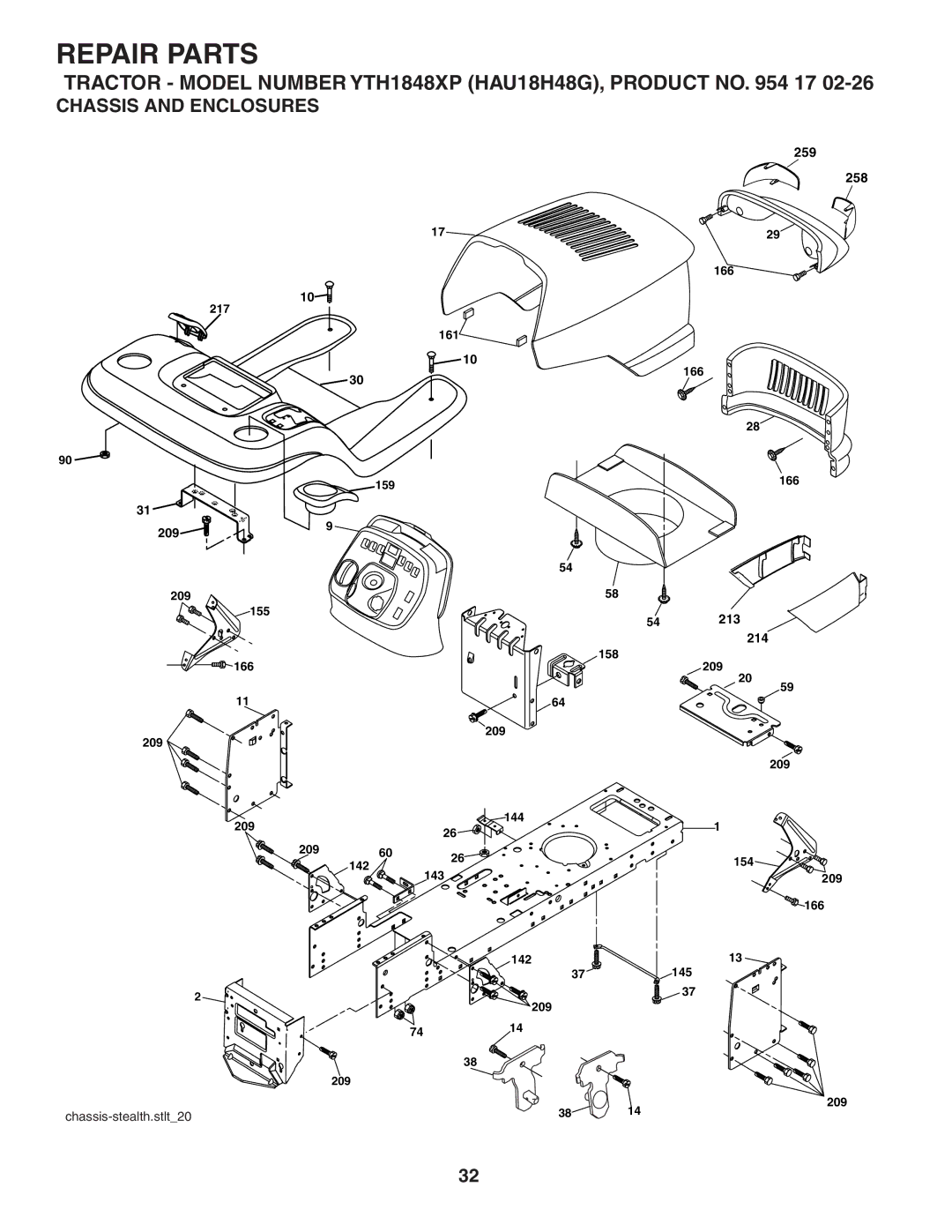 Husqvarna YTH1848XP owner manual Chassis and Enclosures 