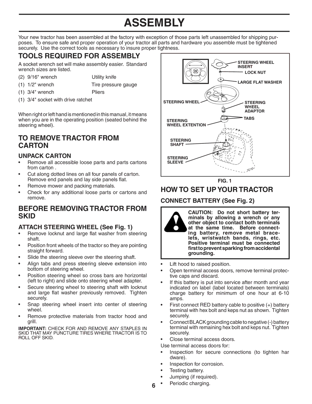 Husqvarna YTH1848XP owner manual Tools Required for Assembly, To Remove Tractor from Carton, HOW to SET UP Your Tractor 