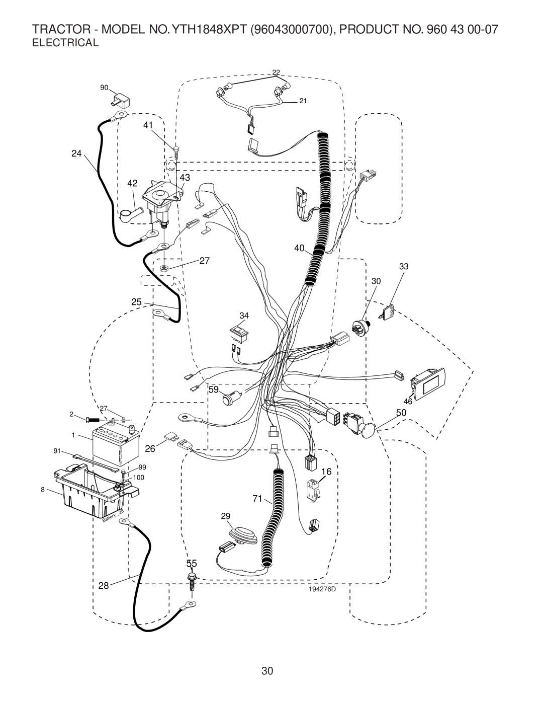 Husqvarna YTH1848XPT owner manual Electrical 