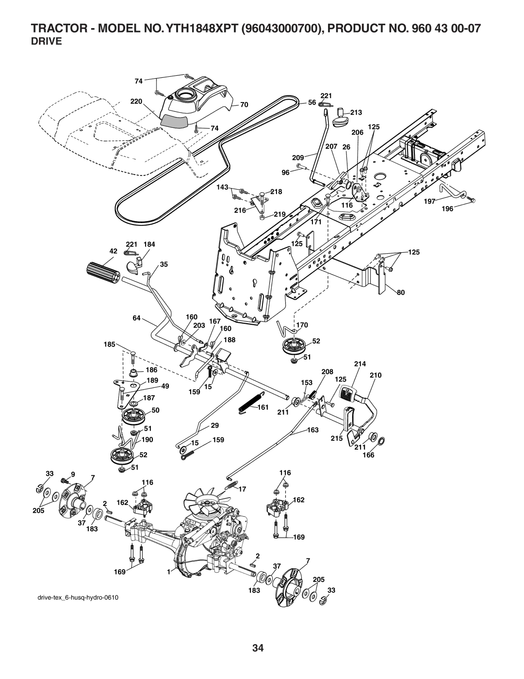 Husqvarna YTH1848XPT owner manual Drive 