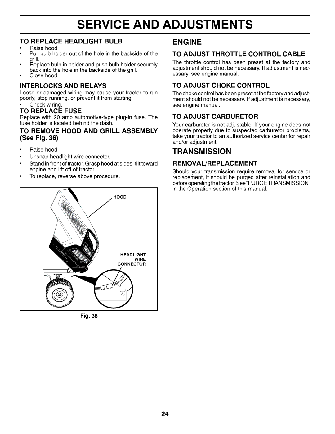 Husqvarna YTH18K46 owner manual Transmission 