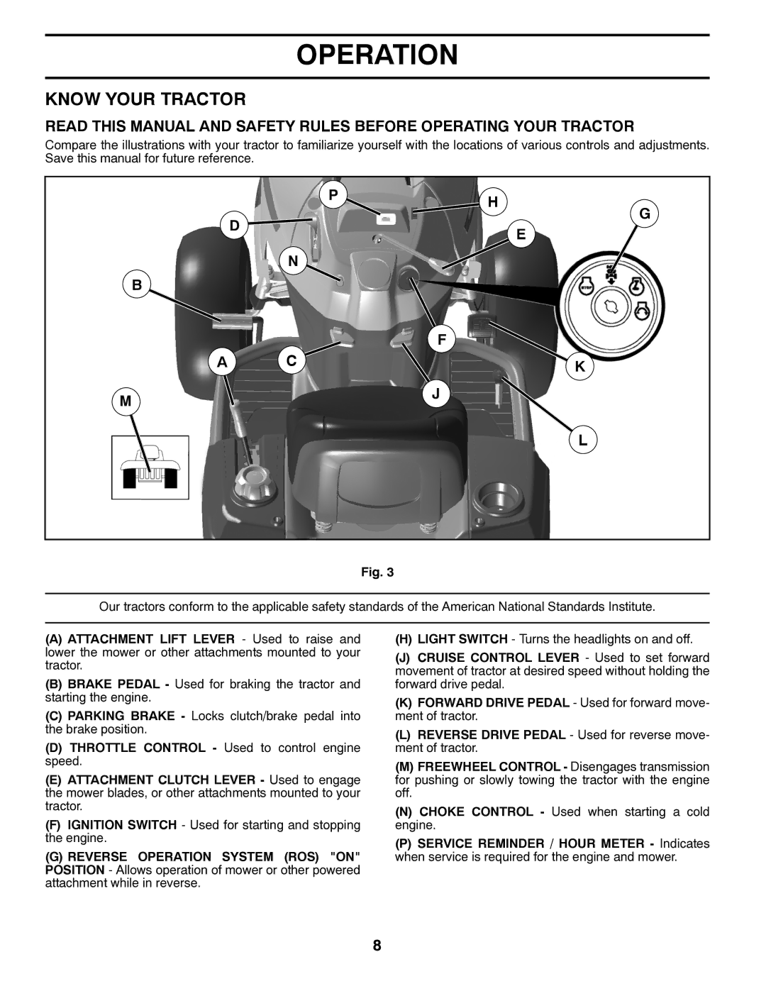 Husqvarna YTH18K46 owner manual Know Your Tractor 