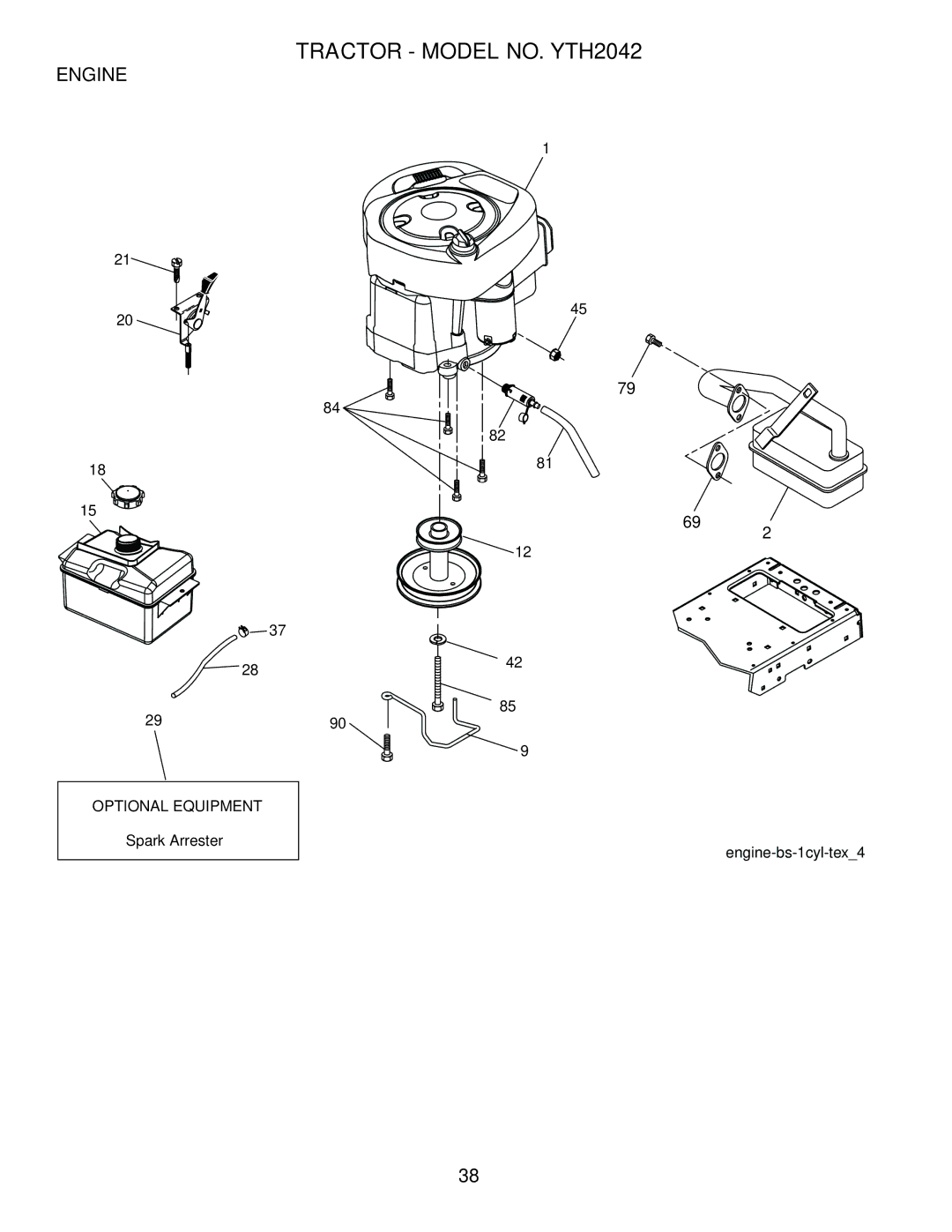 Husqvarna YTH2042 owner manual Engine, Optional Equipment 