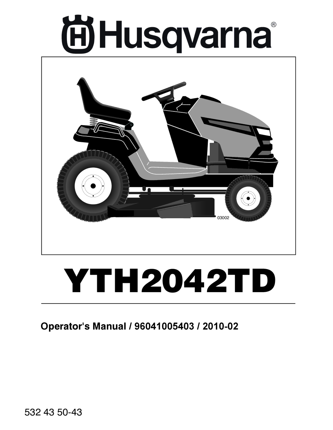 Husqvarna YTH2042TD manual 