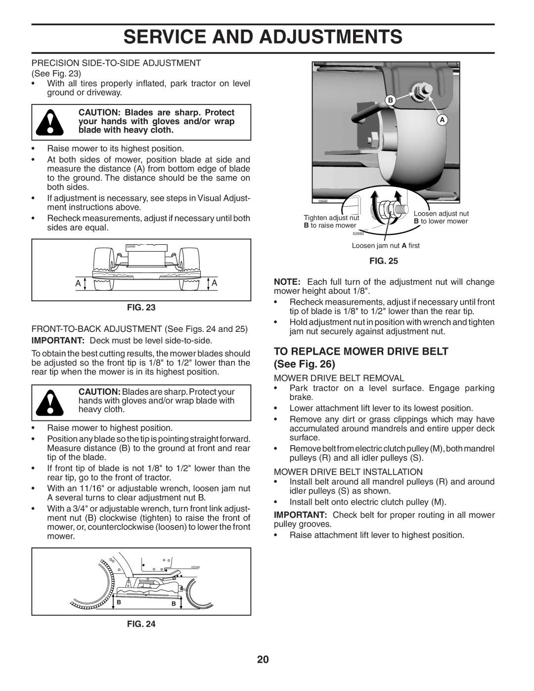 Husqvarna YTH20B42T To Replace Mower Drive Belt See Fig, Mower Drive Belt Removal, Mower Drive Belt Installation 