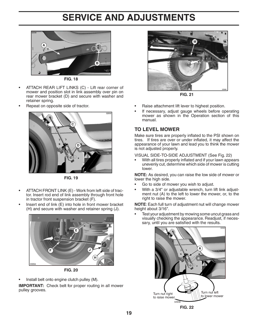 Husqvarna YTH20B42T owner manual To Level Mower 