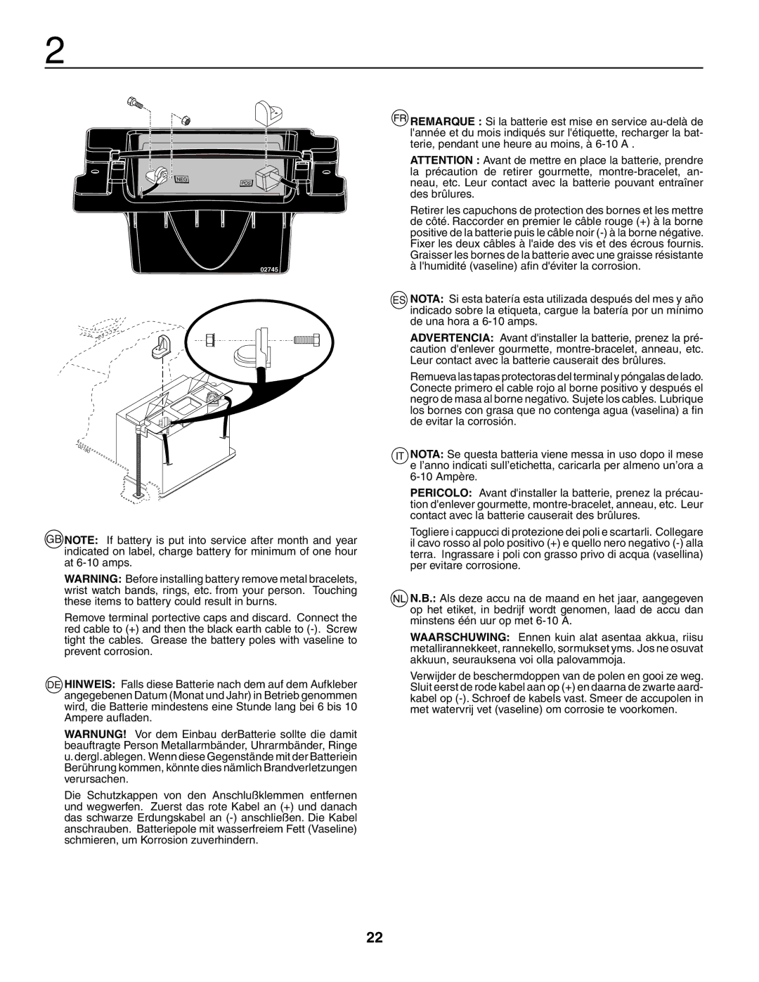 Husqvarna YTH210XP instruction manual 02745 