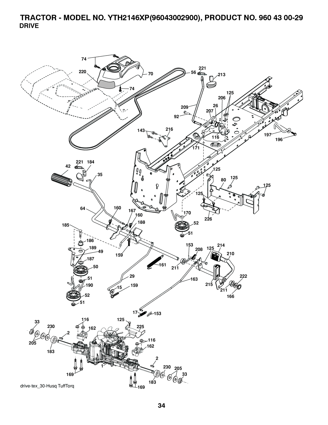 Husqvarna YTH2146XP owner manual Drive 