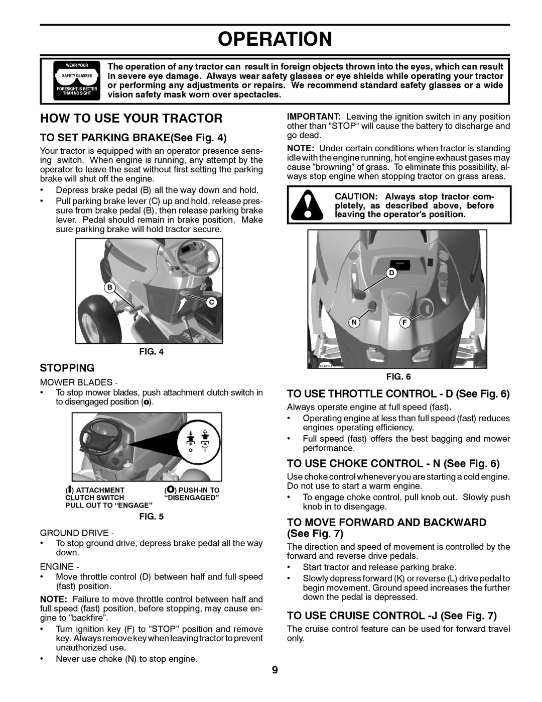 Husqvarna YTH2146XP owner manual HOW to USE Your Tractor, Stopping 