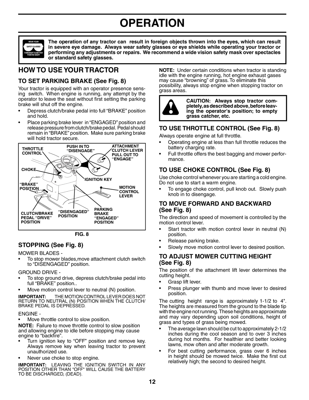 Husqvarna YTH2148 owner manual HOW to USE Your Tractor 