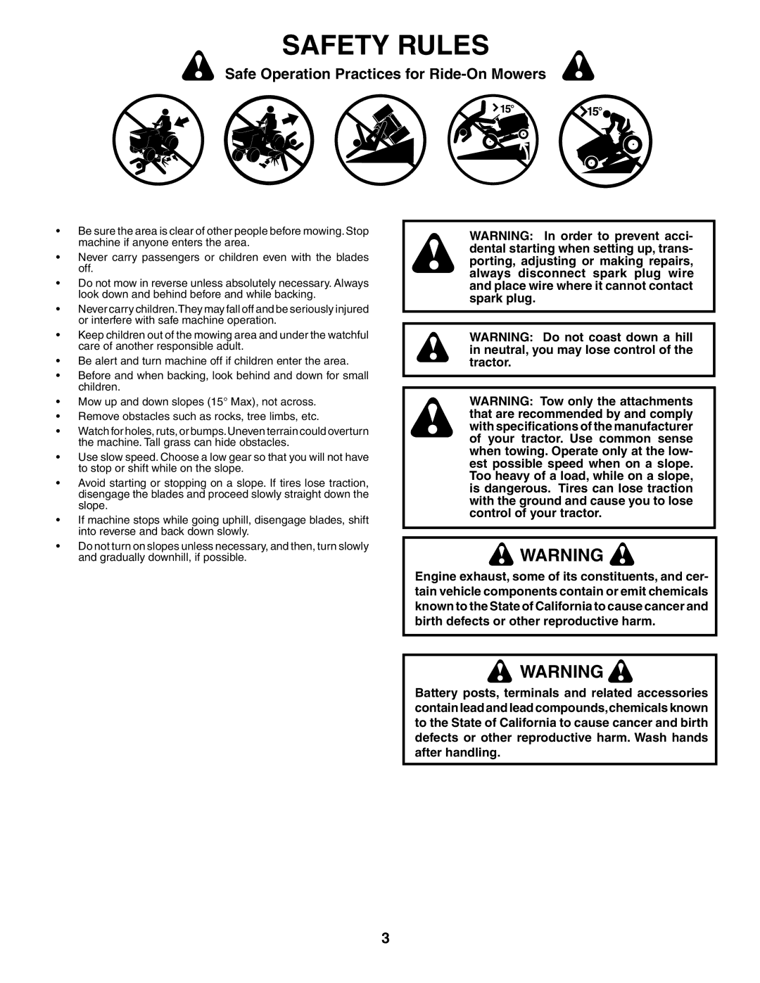 Husqvarna YTH2148 owner manual Safety Rules 