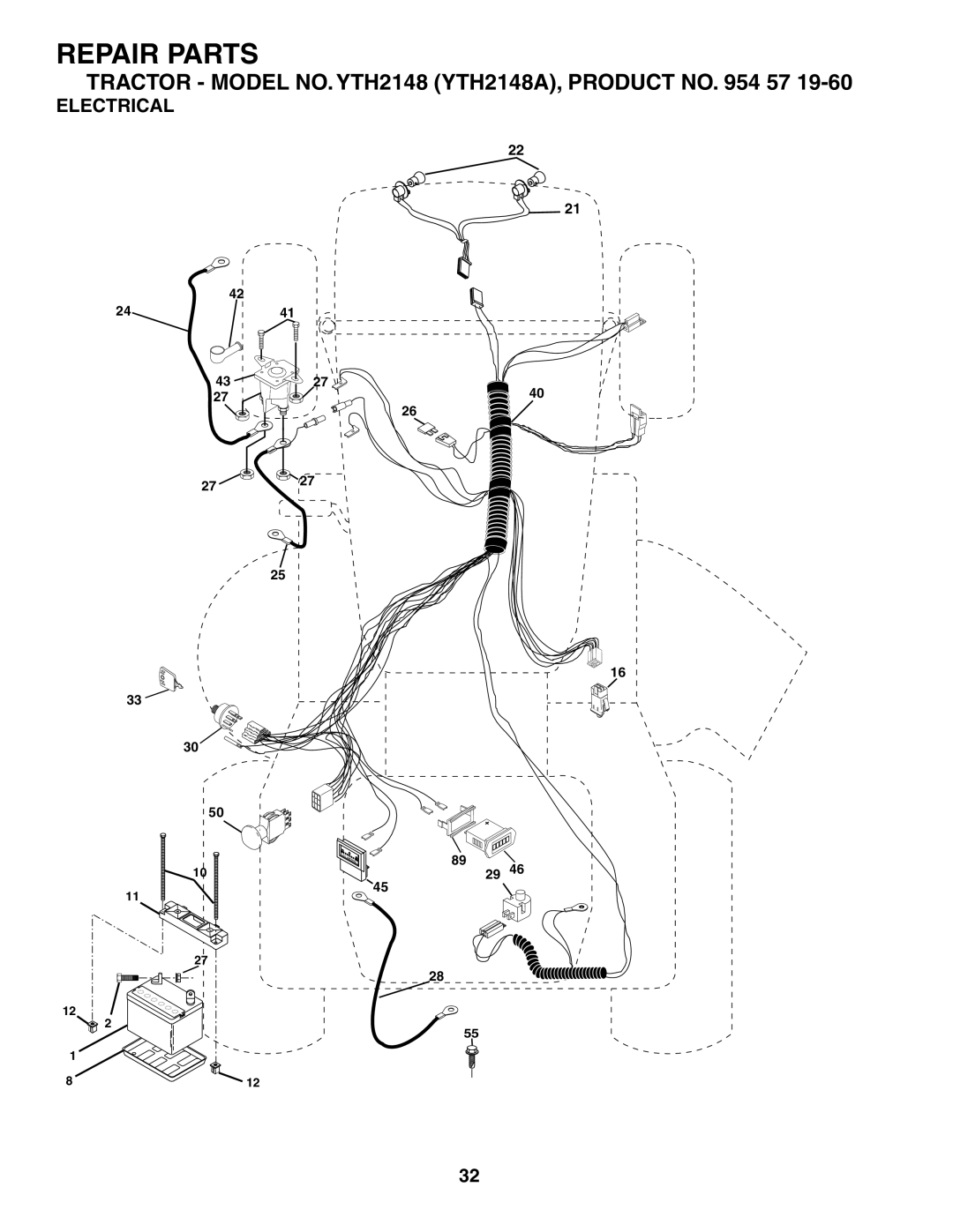 Husqvarna YTH2148 owner manual Electrical 