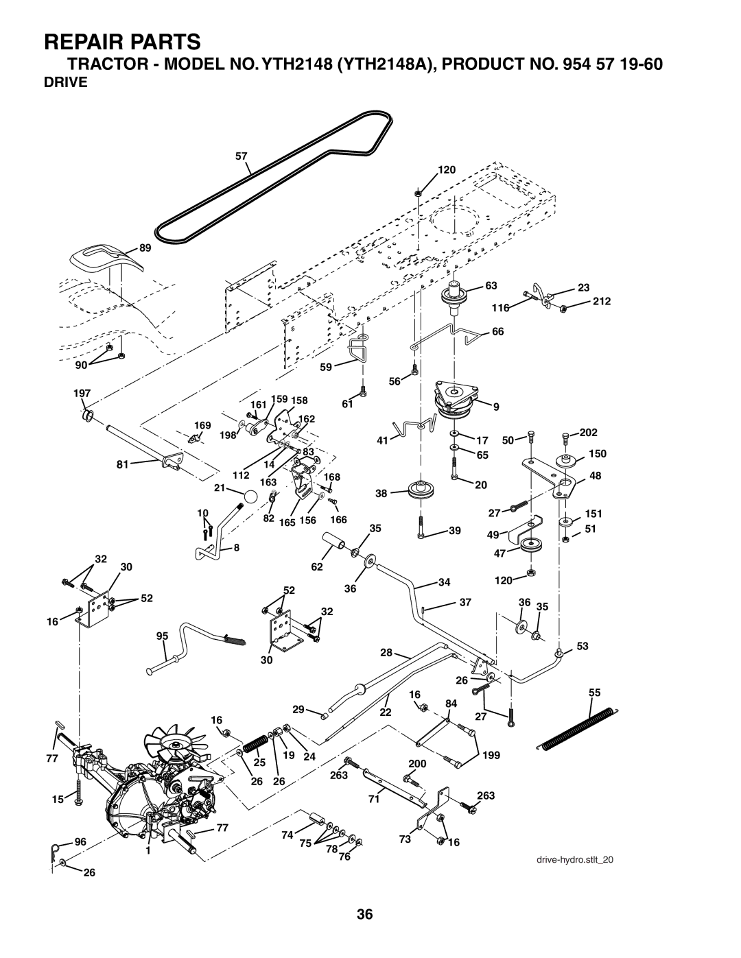 Husqvarna YTH2148 owner manual Drive 