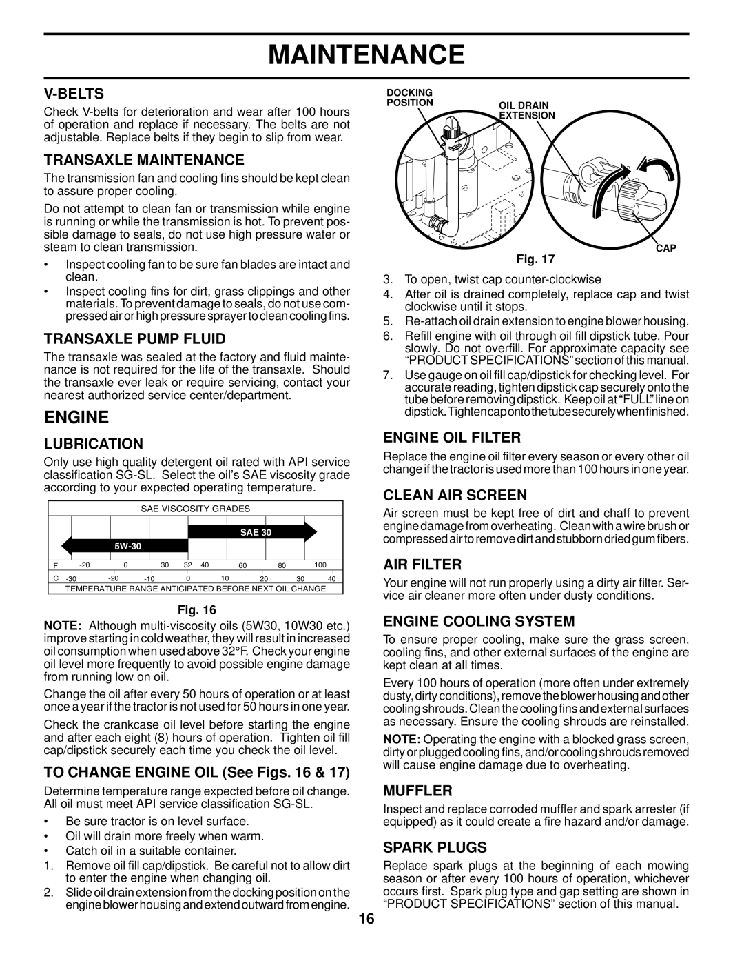 Husqvarna YTH2242 TF owner manual Engine 