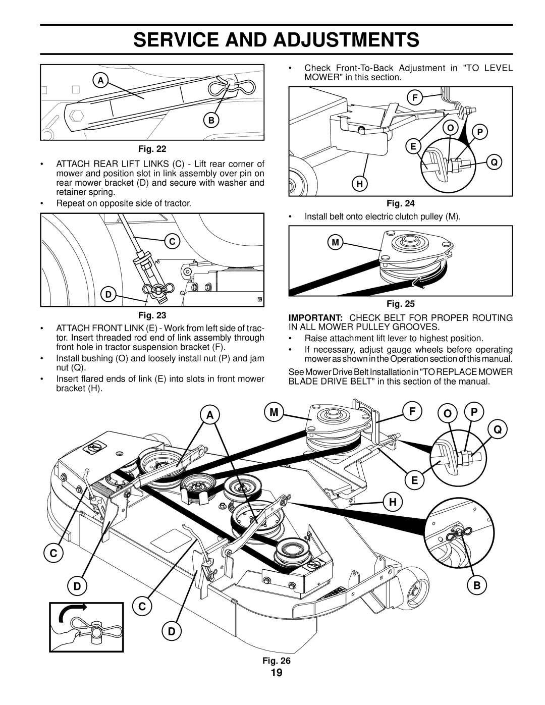 Husqvarna YTH2242 TF owner manual Raise attachment lift lever to highest position 