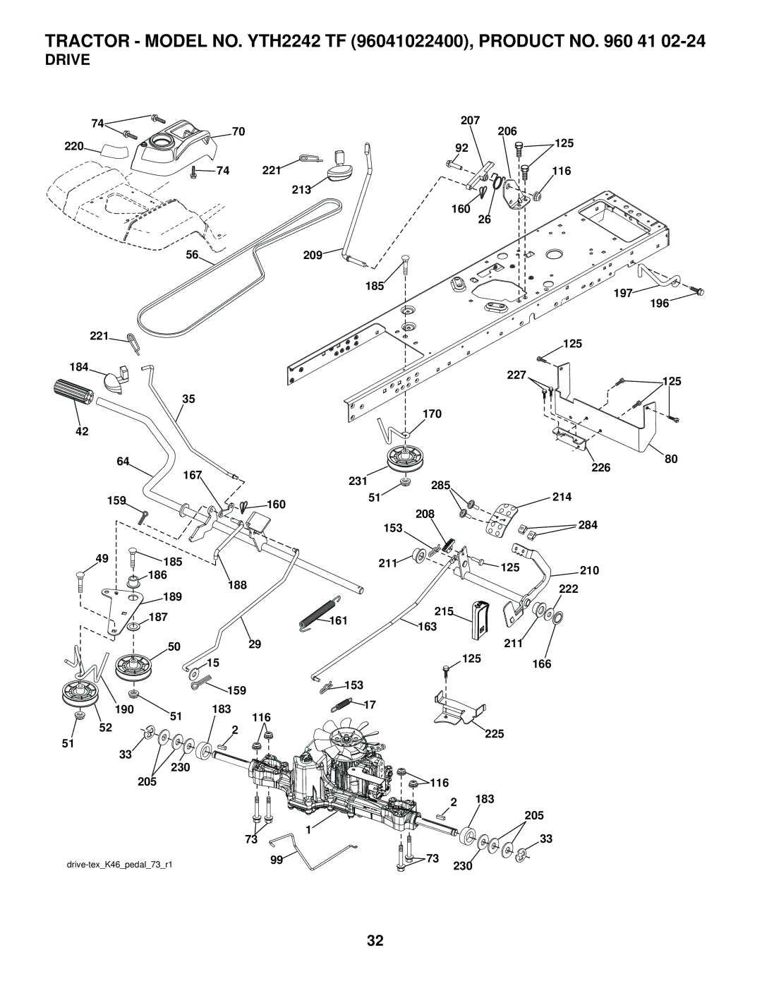 Husqvarna YTH2242 TF owner manual Drive 