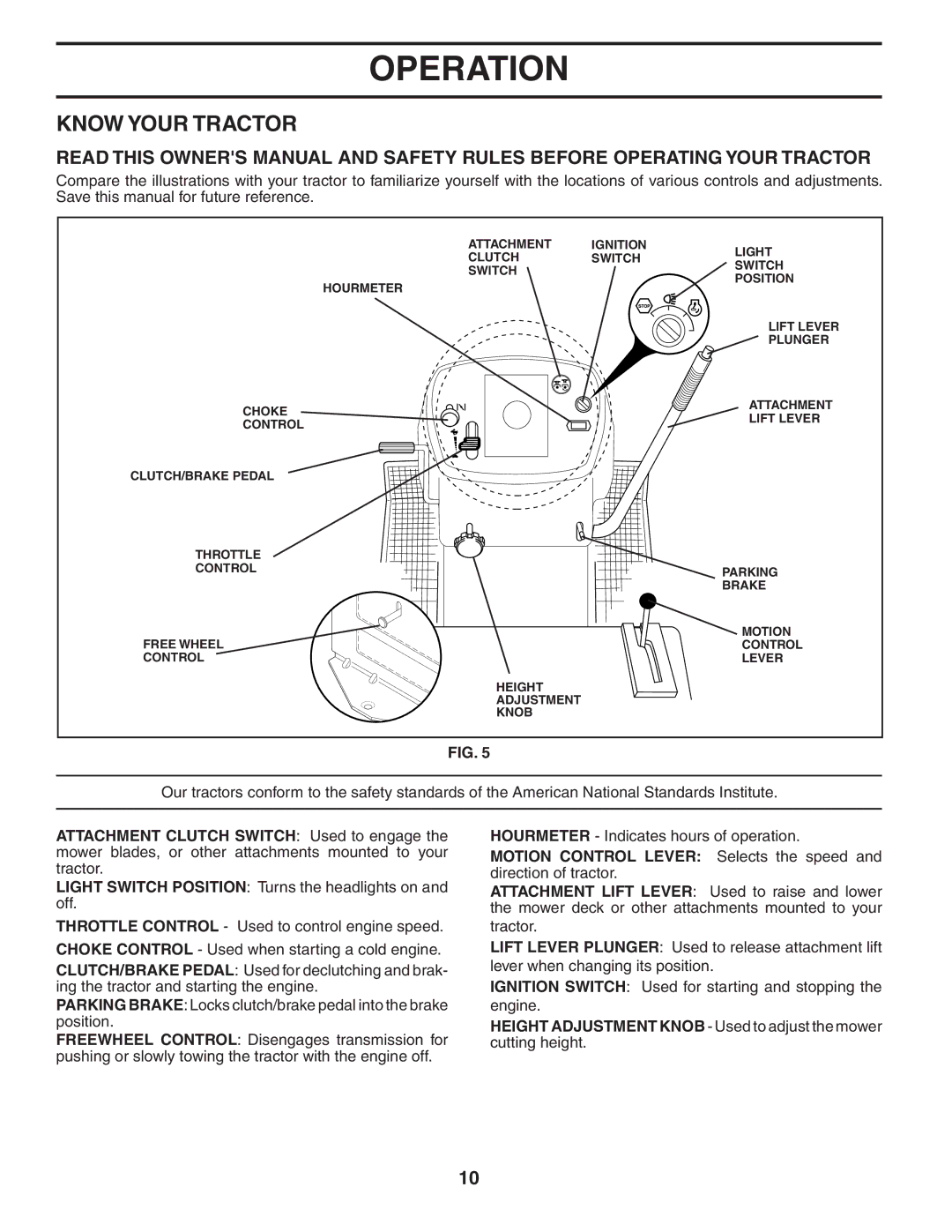 Husqvarna YTH2242 owner manual Know Your Tractor 