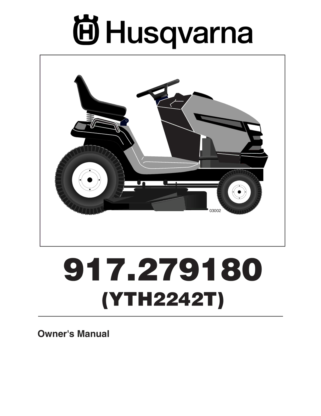 Husqvarna YTH2242T owner manual 917.279180 