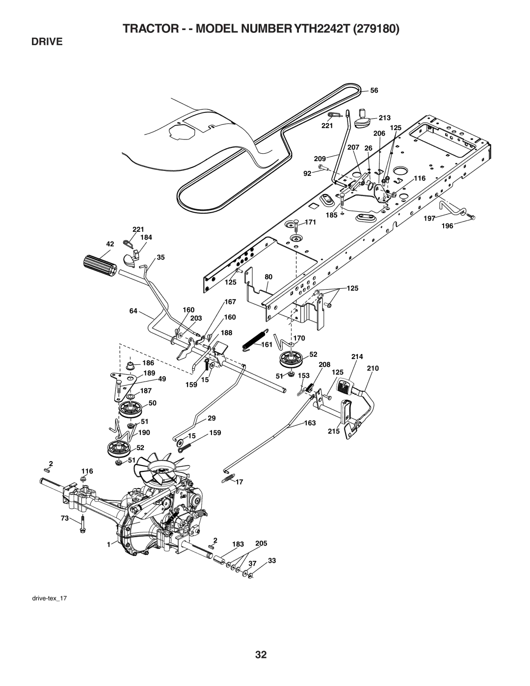 Husqvarna YTH2242T owner manual Drive 