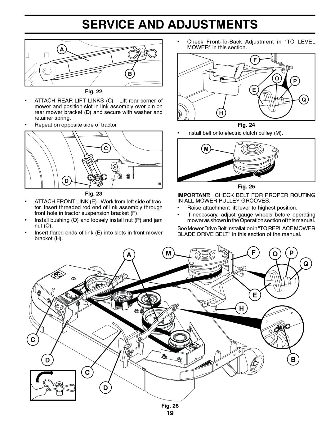 Husqvarna YTH2242TDF owner manual Raise attachment lift lever to highest position 