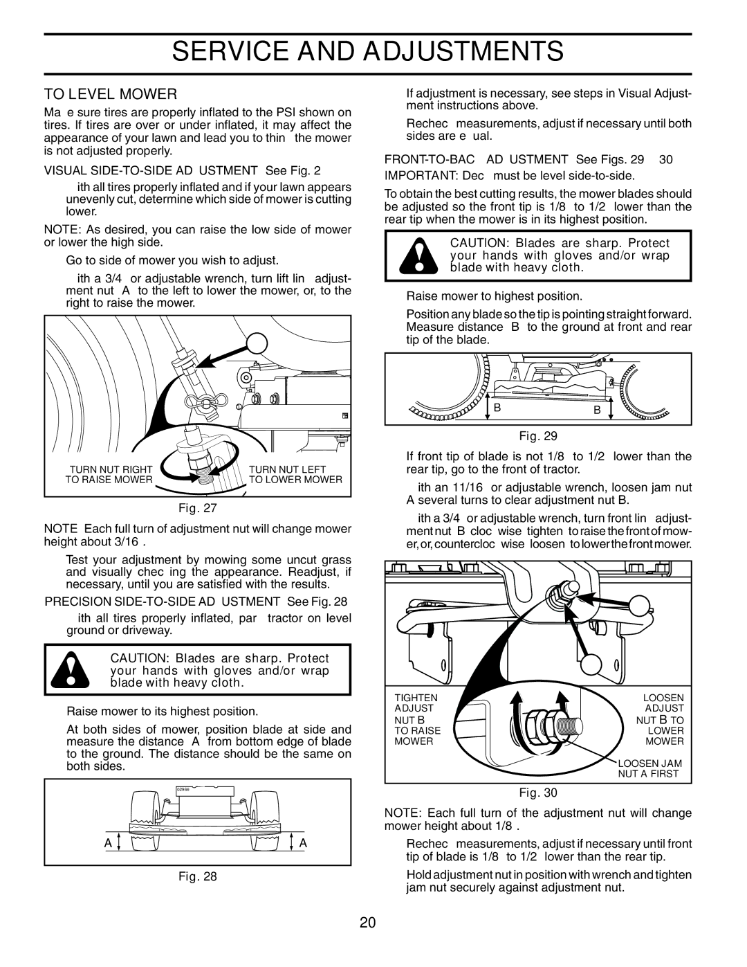 Husqvarna YTH2242TDF owner manual To Level Mower 