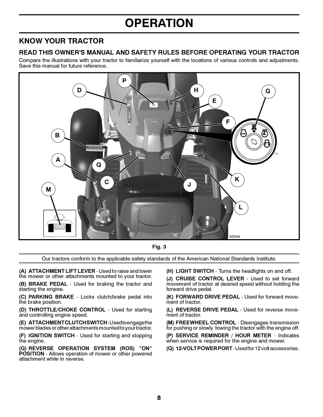 Husqvarna YTH2242TDF owner manual Know Your Tractor, Cjk 