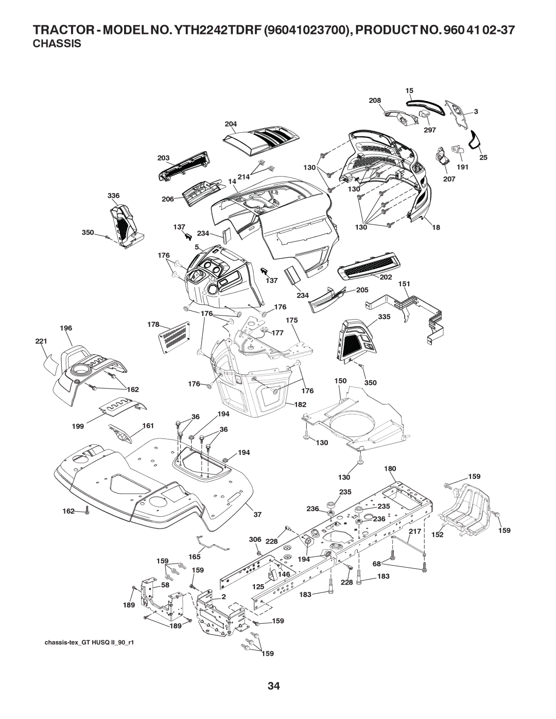 Husqvarna YTH2242TDRF owner manual Chassis 