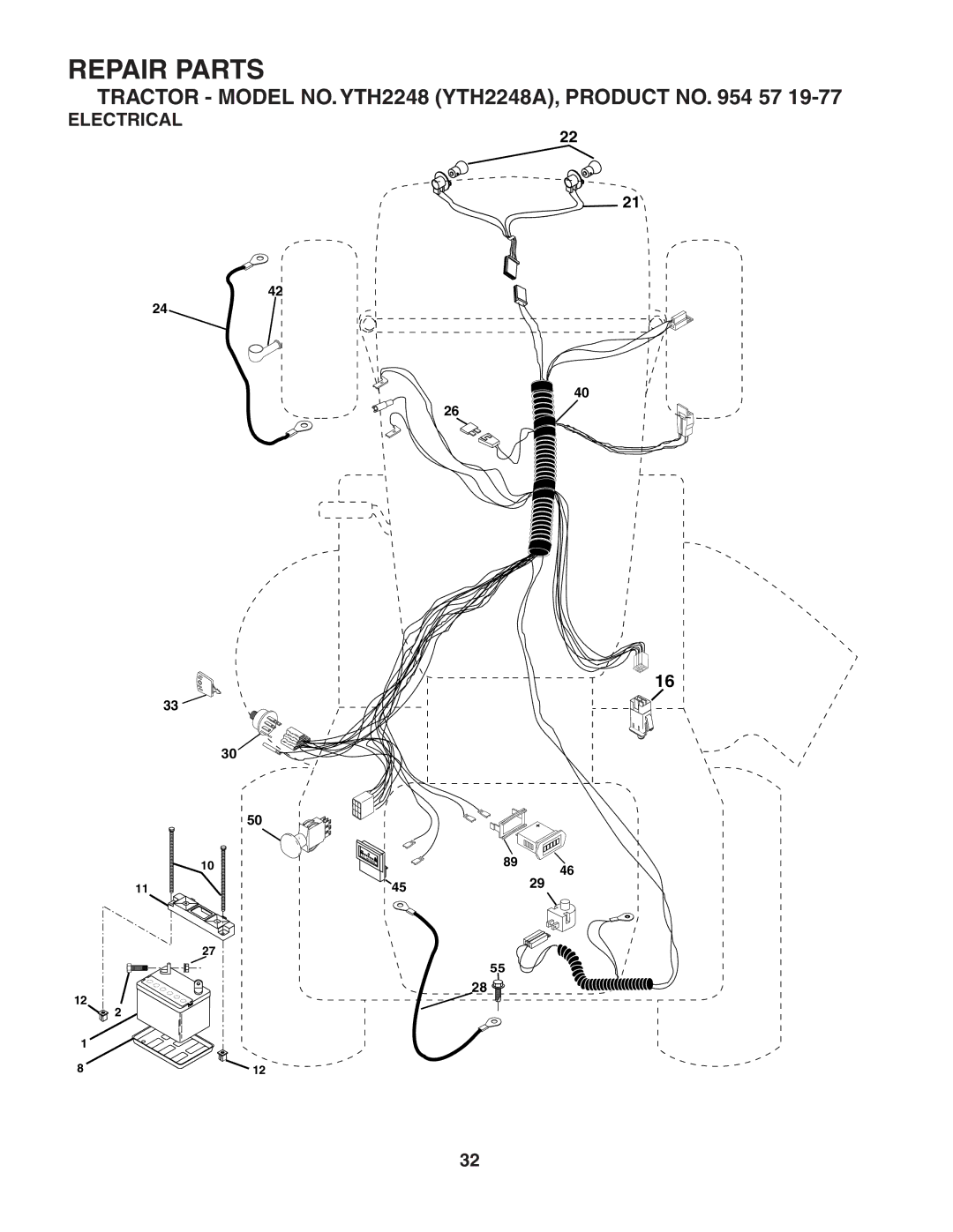 Husqvarna YTH2248 owner manual Electrical 