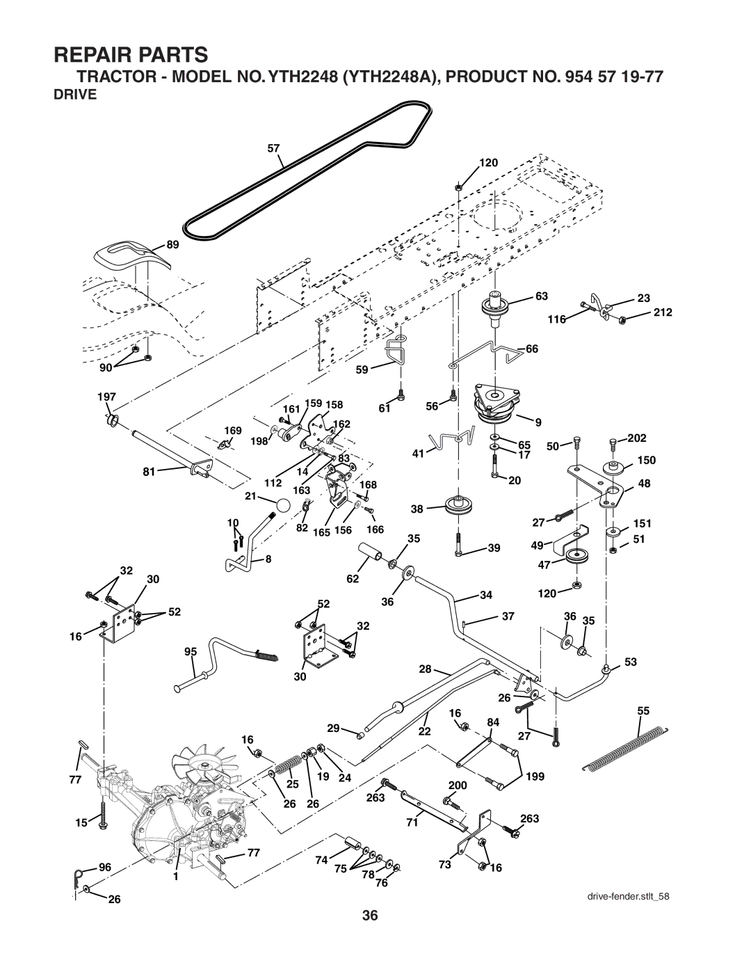 Husqvarna YTH2248 owner manual Drive 