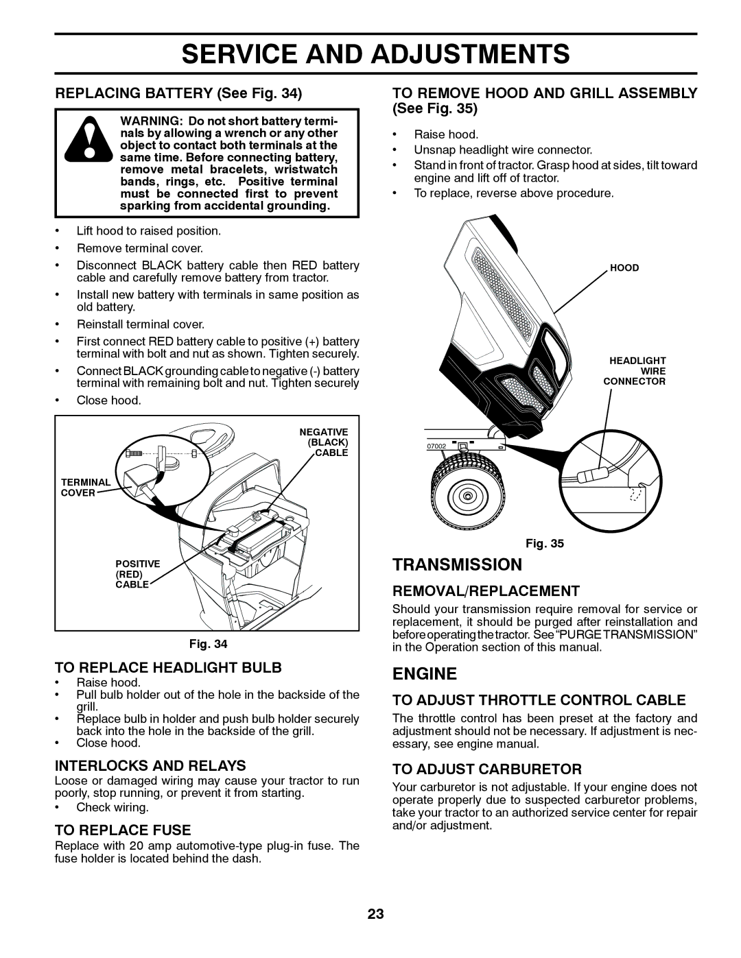 Husqvarna YTH22V42 owner manual Transmission 